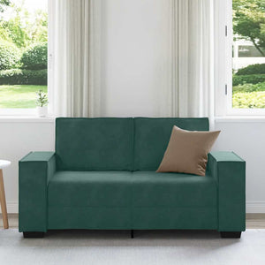 Canapé à 2 places Vert foncé 120 cm Velours