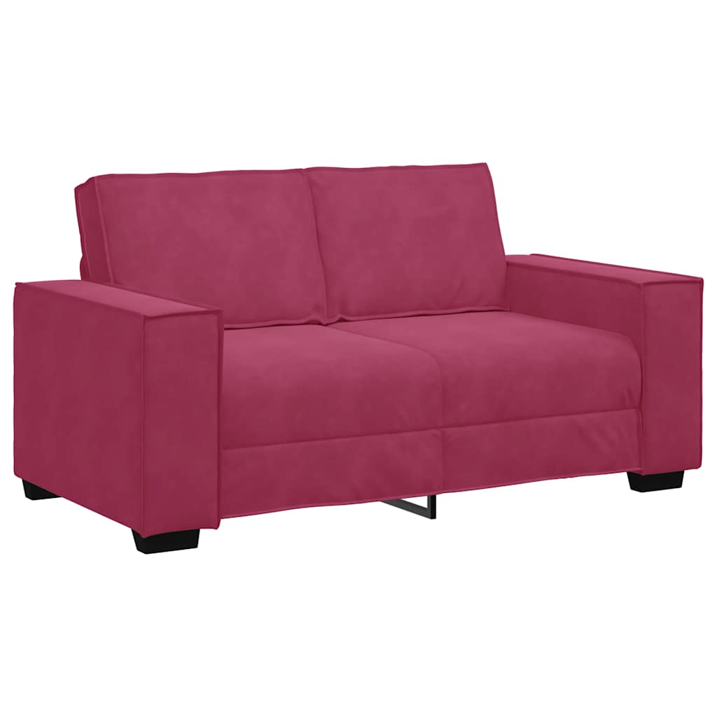 Canapé à 2 places Rouge bordeaux 120 cm Velours