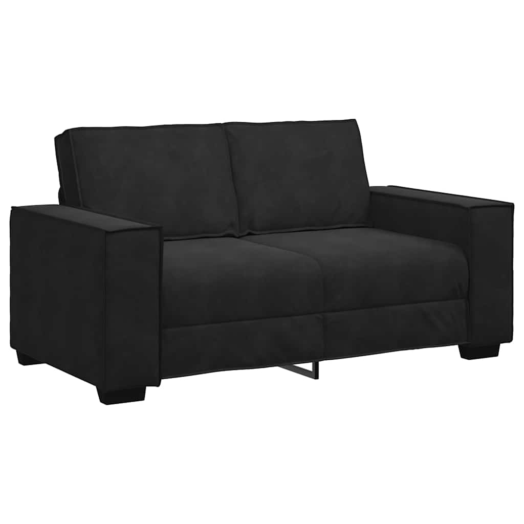 Canapé à 2 places Noir 120 cm Velours