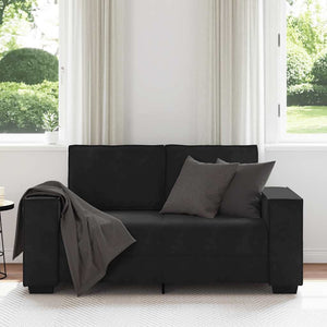 Canapé à 2 places Noir 120 cm Velours