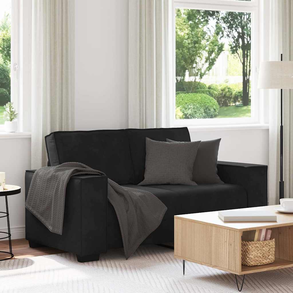 Canapé à 2 places Noir 120 cm Velours