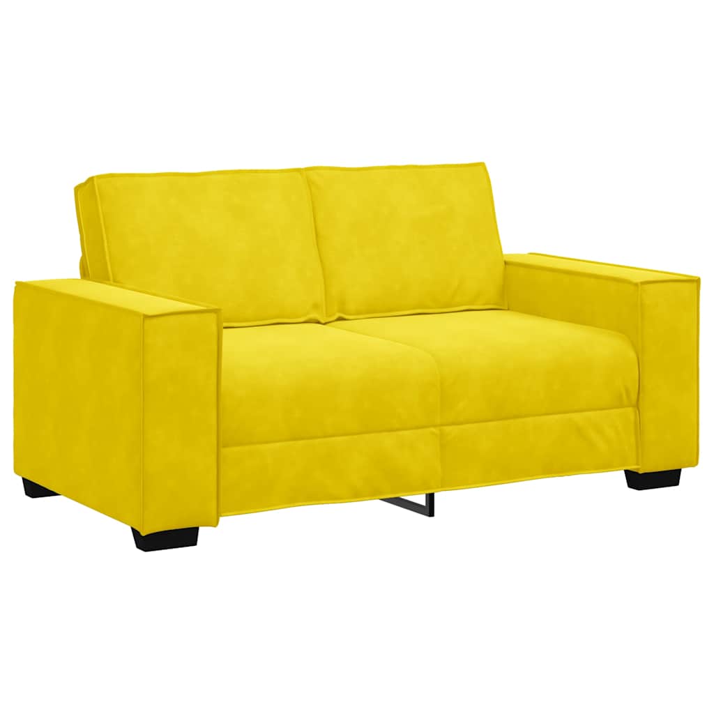 Canapé à 2 places Jaune 120 cm Velours