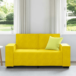 Canapé à 2 places Jaune 120 cm Velours