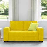 Canapé à 2 places Jaune 120 cm Velours