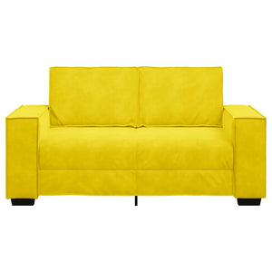 Canapé à 2 places Jaune 120 cm Velours