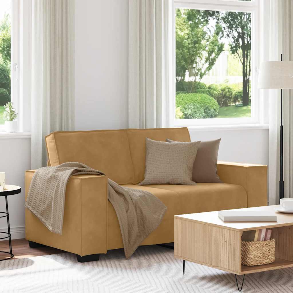 Canapé à 2 places Marron 120 cm Velours