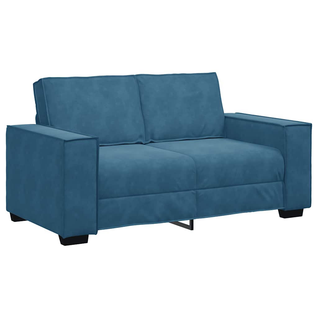 Canapé à 2 places Bleu 120 cm Velours