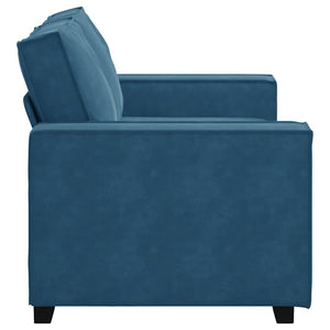 Canapé à 2 places Bleu 120 cm Velours