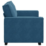 Canapé à 2 places Bleu 120 cm Velours