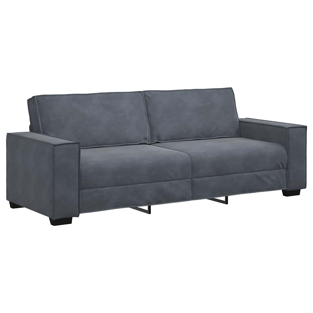 Canapé à 3 places Gris foncé 180 cm Velours