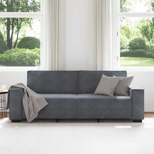Canapé à 3 places Gris foncé 180 cm Velours