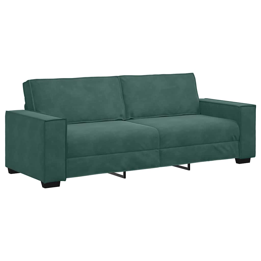 Canapé à 3 places Vert foncé 180 cm Velours