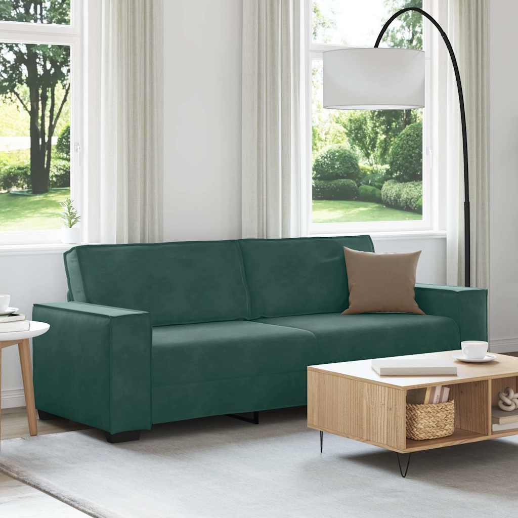 Canapé à 3 places Vert foncé 180 cm Velours
