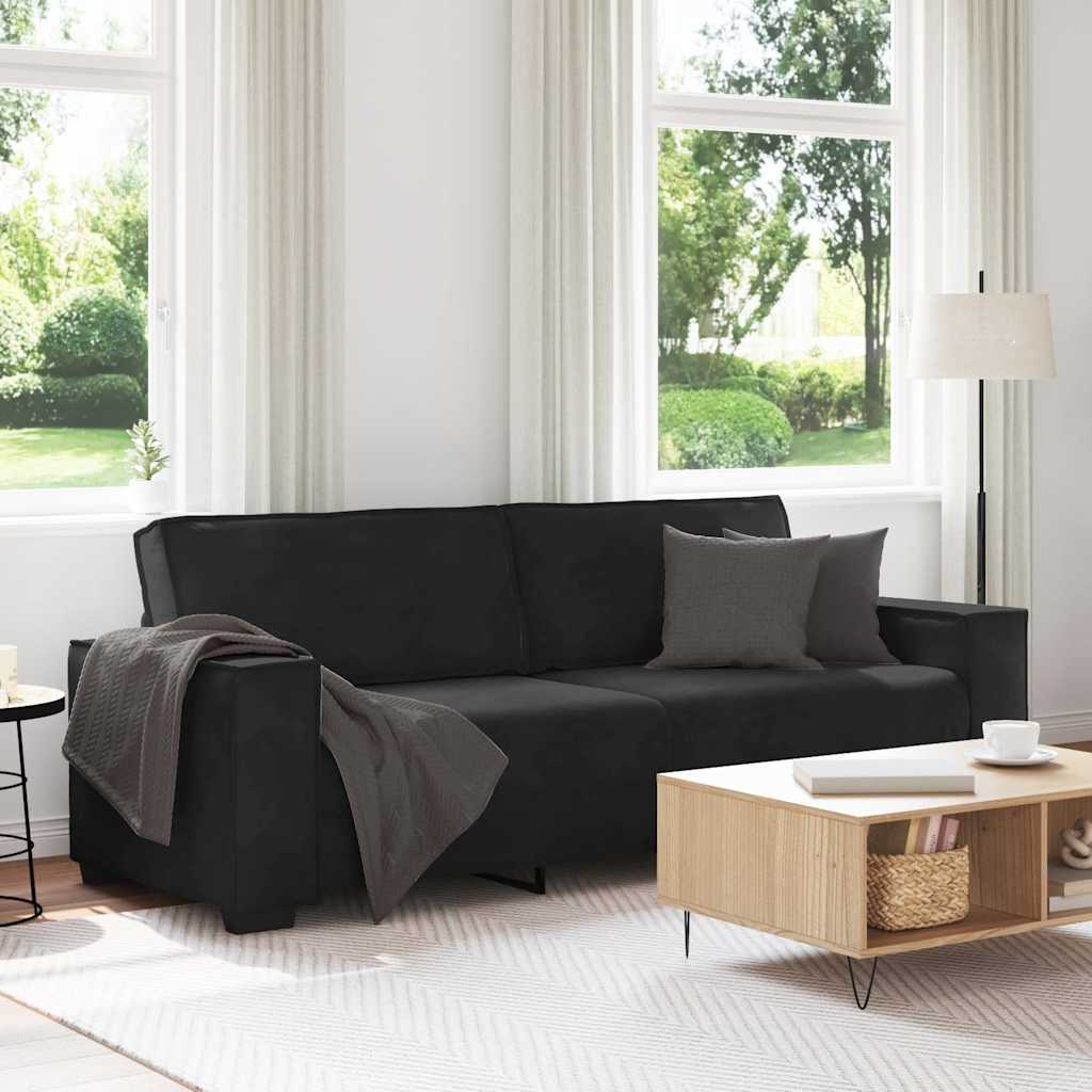 Canapé à 3 places Noir 180 cm Velours