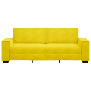 Canapé à 3 places Jaune 180 cm Velours