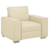 Fauteuil Sofa 59 cm avec coussin Crème Faux cuir