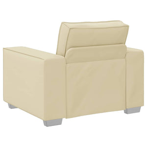 Fauteuil Sofa 59 cm avec coussin Crème Faux cuir