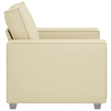 Fauteuil Sofa 59 cm avec coussin Crème Faux cuir