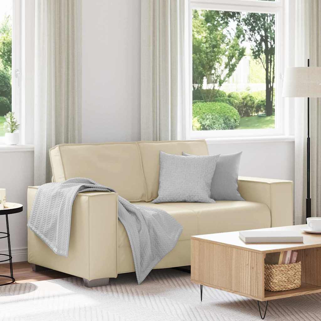 Fauteuil canapé Crème 160 x 78 x 84 cm Cuir artificiel