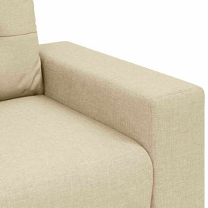 Canapé deux places avec coussin Crème tissu