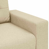 Canapé deux places avec coussin Crème tissu