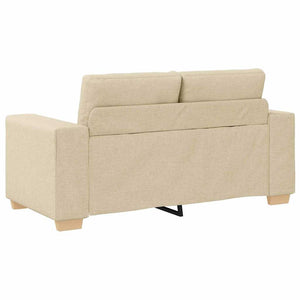Canapé deux places avec coussin Crème tissu