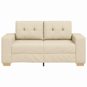 Canapé deux places avec coussin Crème tissu