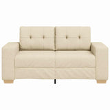 Canapé deux places avec coussin Crème tissu