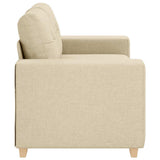 Canapé deux places avec coussin Crème tissu