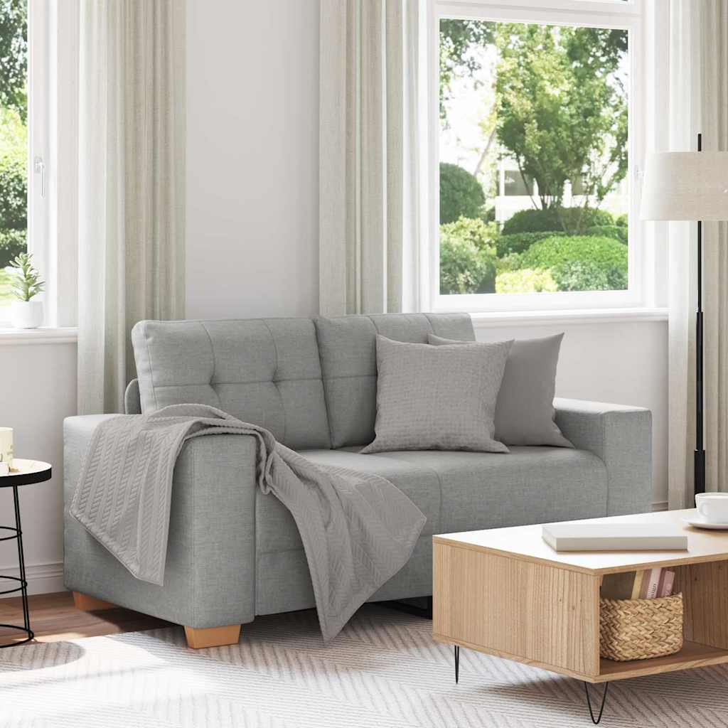 Canapé deux places avec coussin Gris nuage tissu