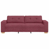 Sofa 3 places avec coussin Rouge bordeaux tissu