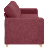Sofa 3 places avec coussin Rouge bordeaux tissu