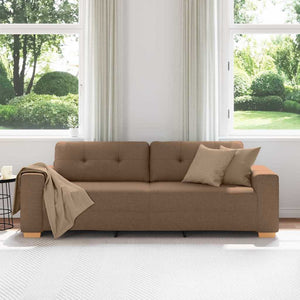 Sofa 3 places avec coussin Marron tissu