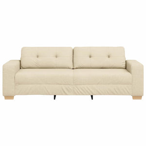 Sofa 3 places avec coussin Crème tissu