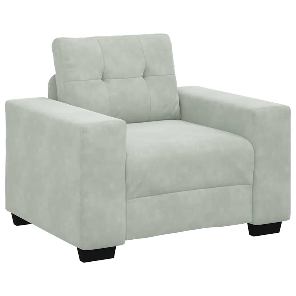 Fauteuil Gris clair 60 cm Velours