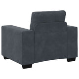 Fauteuil gris foncé 60 cm velours