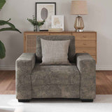 Fauteuil avec coussin Gris foncé Faux cuir