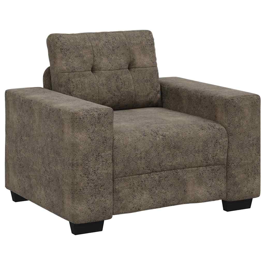 Fauteuil avec coussin Gris foncé Faux cuir