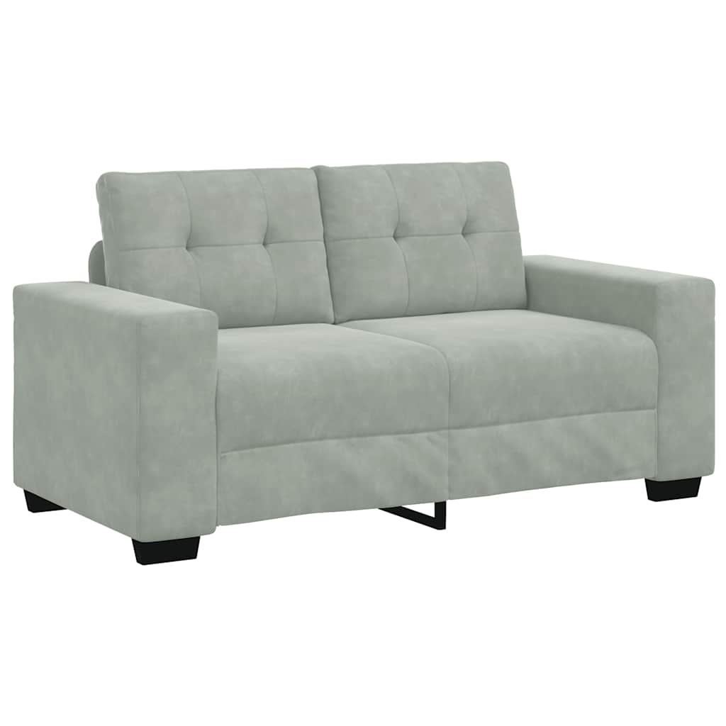 Canapé causeuse gris clair 120 cm velours