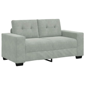 Canapé causeuse gris clair 120 cm velours
