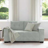 Canapé causeuse gris clair 120 cm velours