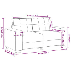 Canapé causeuse gris clair 120 cm velours