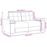 Canapé causeuse gris clair 120 cm velours