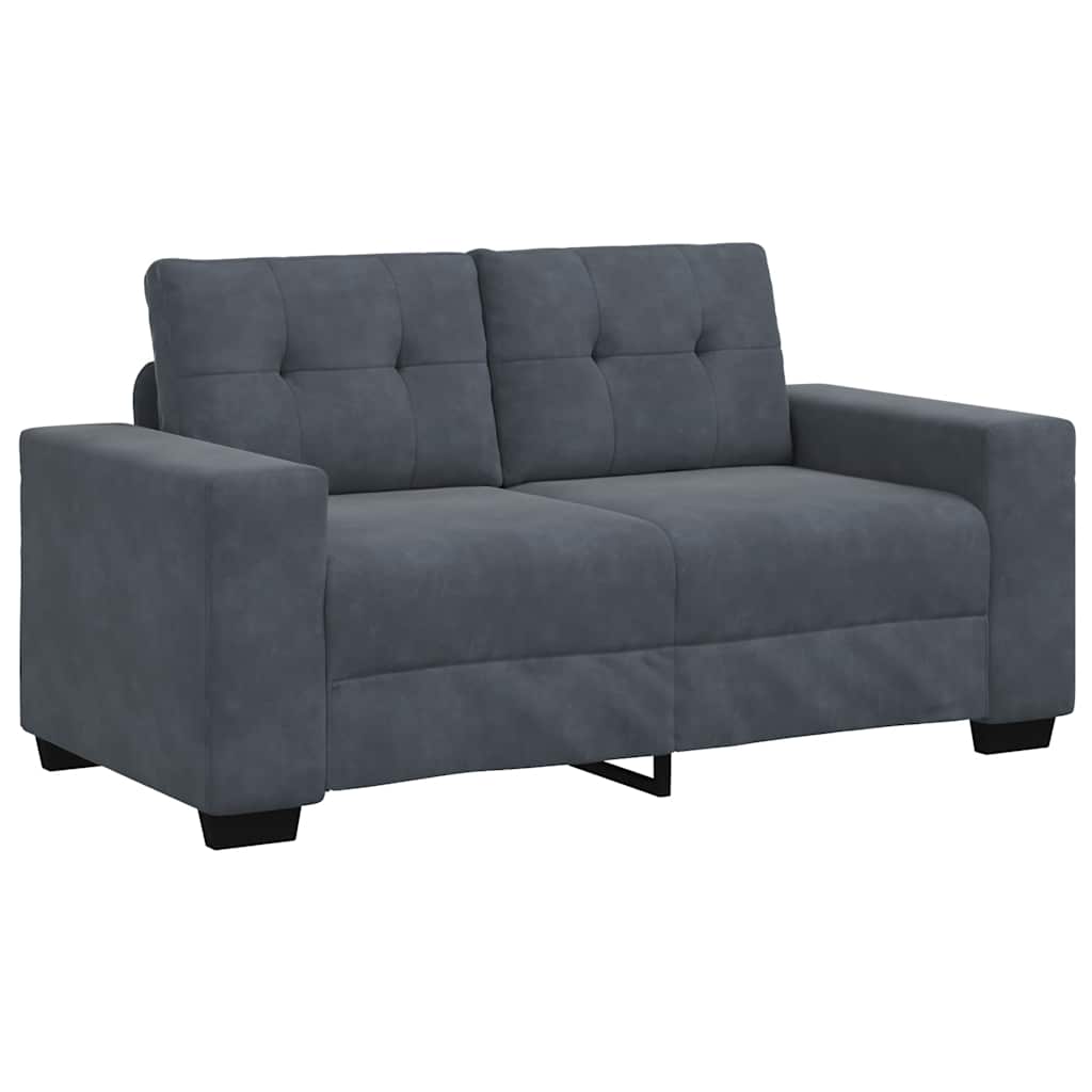 Canapé causeuse gris foncé 120 cm velours