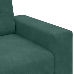 Canapé deux places avec coussin Vert foncé Velours