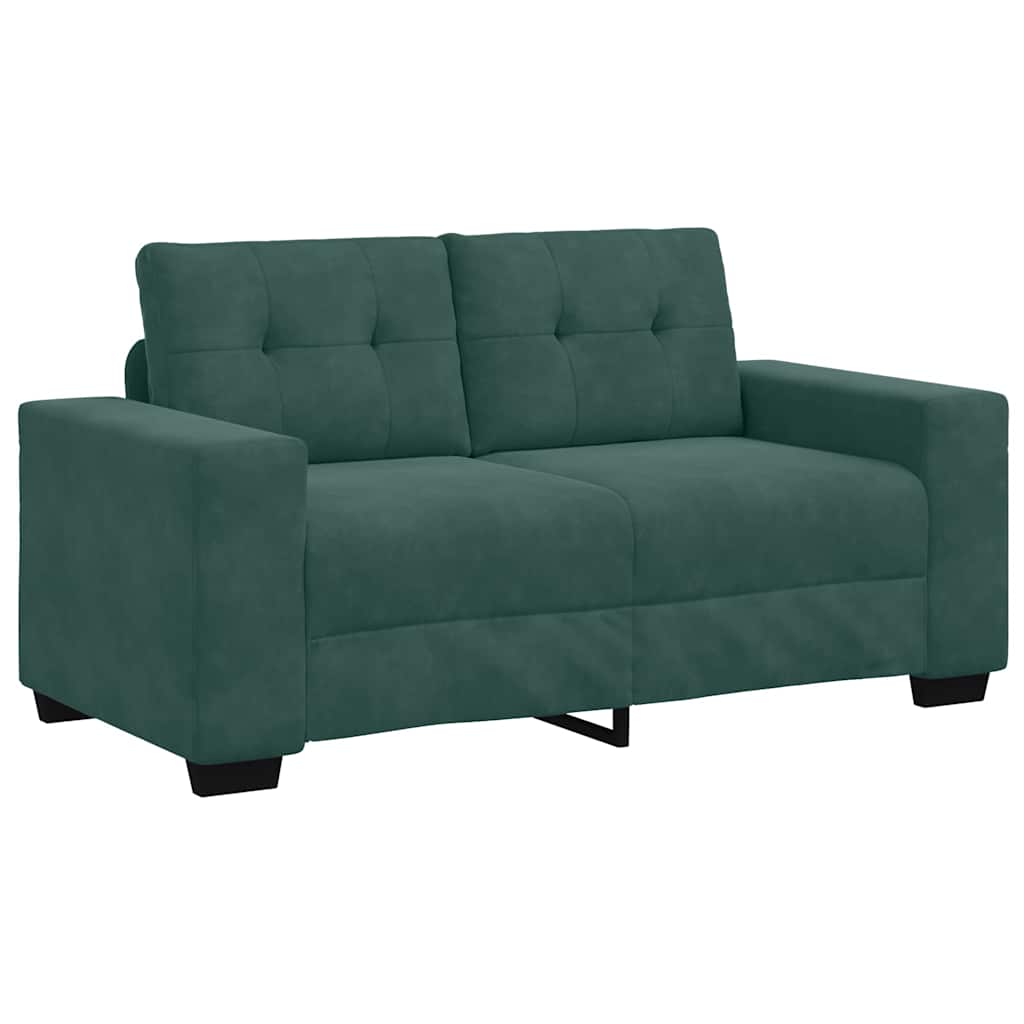 Canapé deux places avec coussin Vert foncé Velours