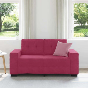 Canapé deux places avec coussin Rouge bordeaux Velours