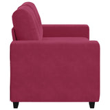 Canapé deux places avec coussin Rouge bordeaux Velours
