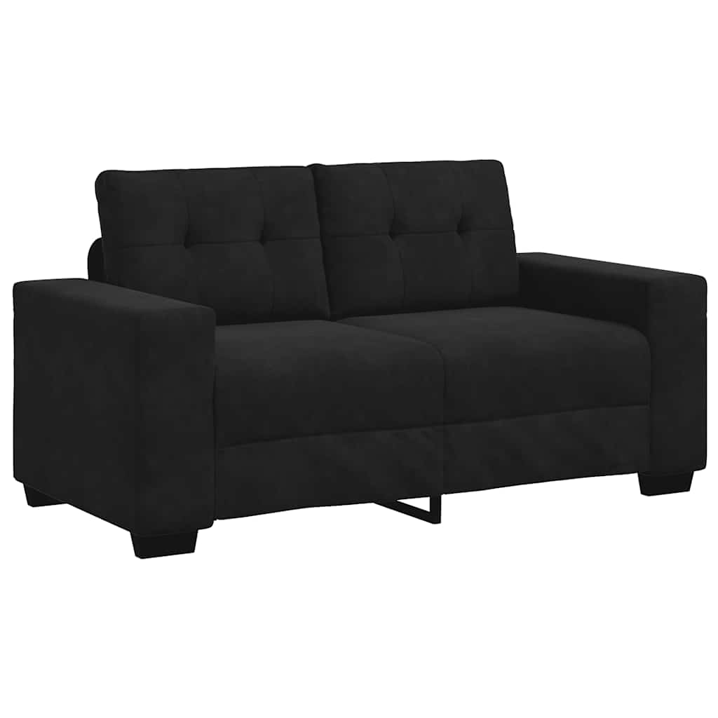Canapé causeuse noir 120 cm velours