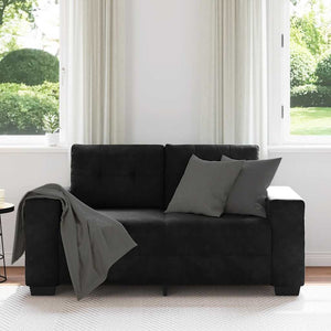 Canapé causeuse noir 120 cm velours